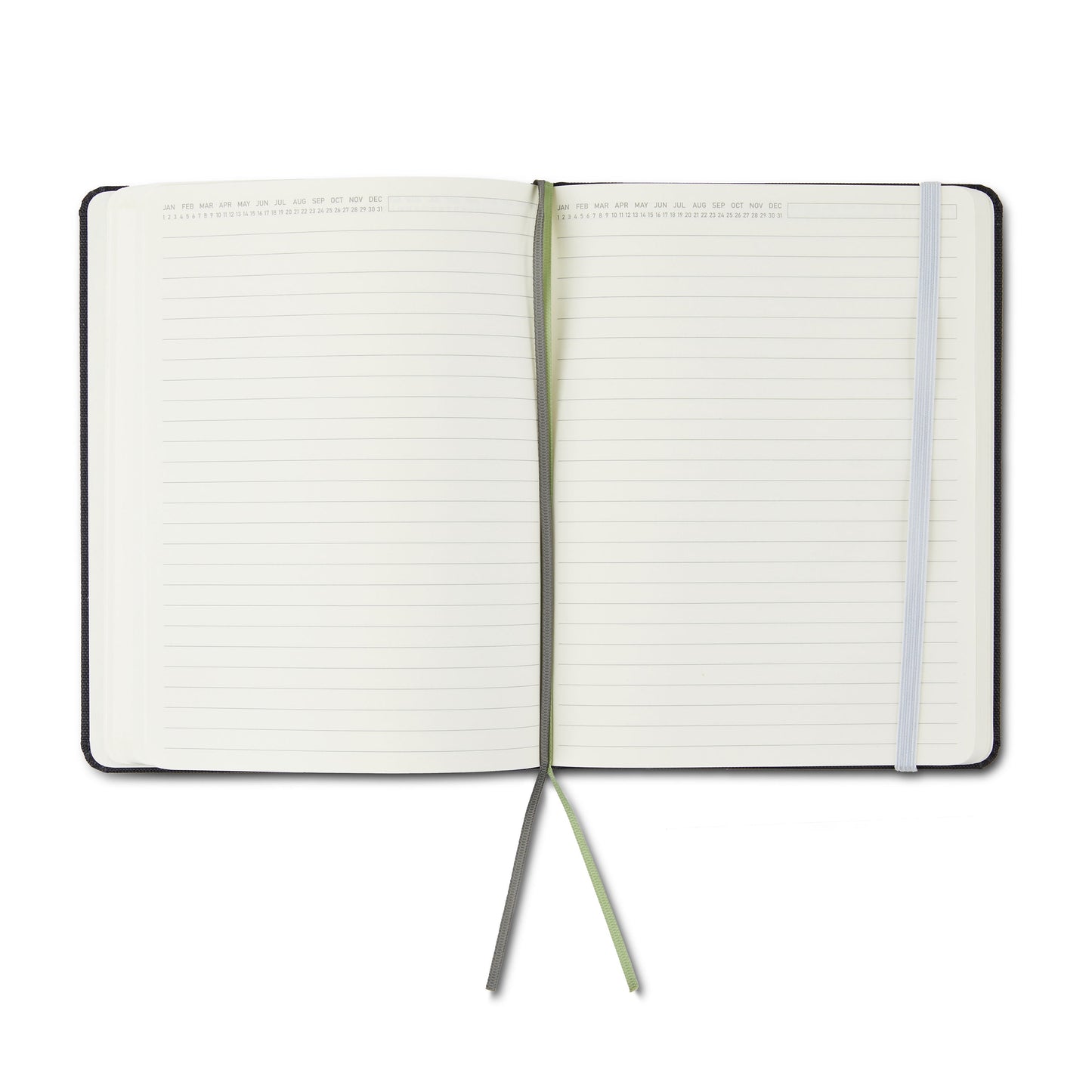 Black Fabric Cover Journal with 240 Ruled Pages and Elastic Band