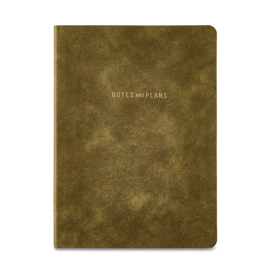 Pen + Gear Flex Suede Journal in Olive, 5.75" X 8" X 0.5", 192 Lined Pages, Vegan Suede Cover