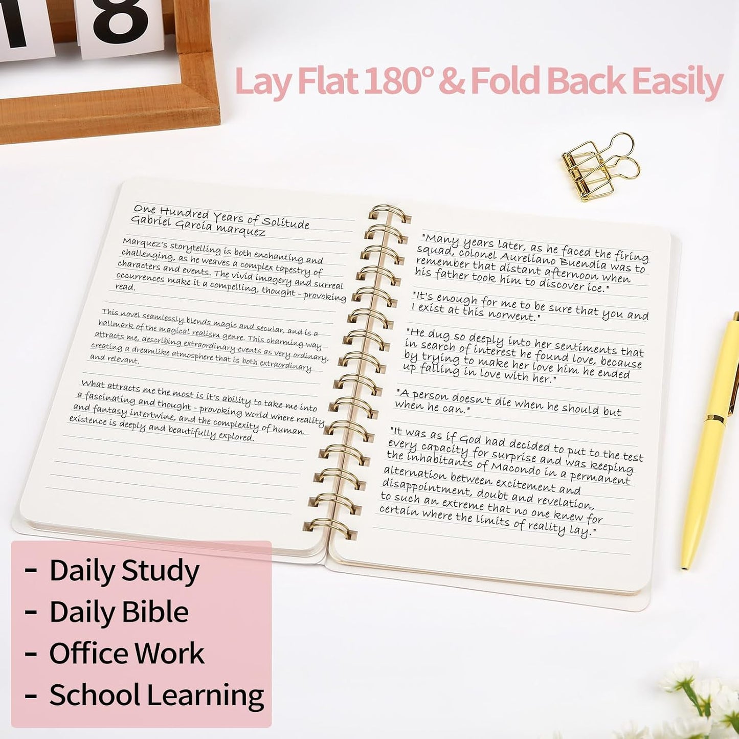 Spiral Notebook-5.75" X 8.125" College Ruled Journal with Inner Pockets and 160 Pages, Cloth Cover Business Journal, Twin-Wire Binding Notebook Perfect for Office & Home School Supplies Light Grey