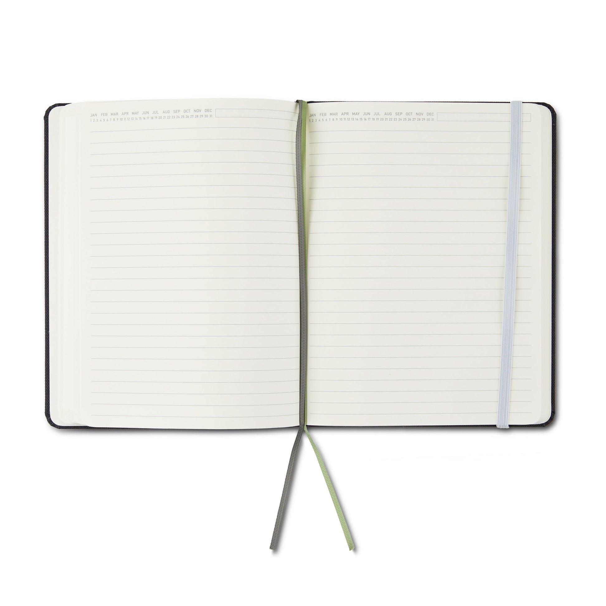 Black Fabric Cover Journal with 240 Ruled Pages and Elastic Band