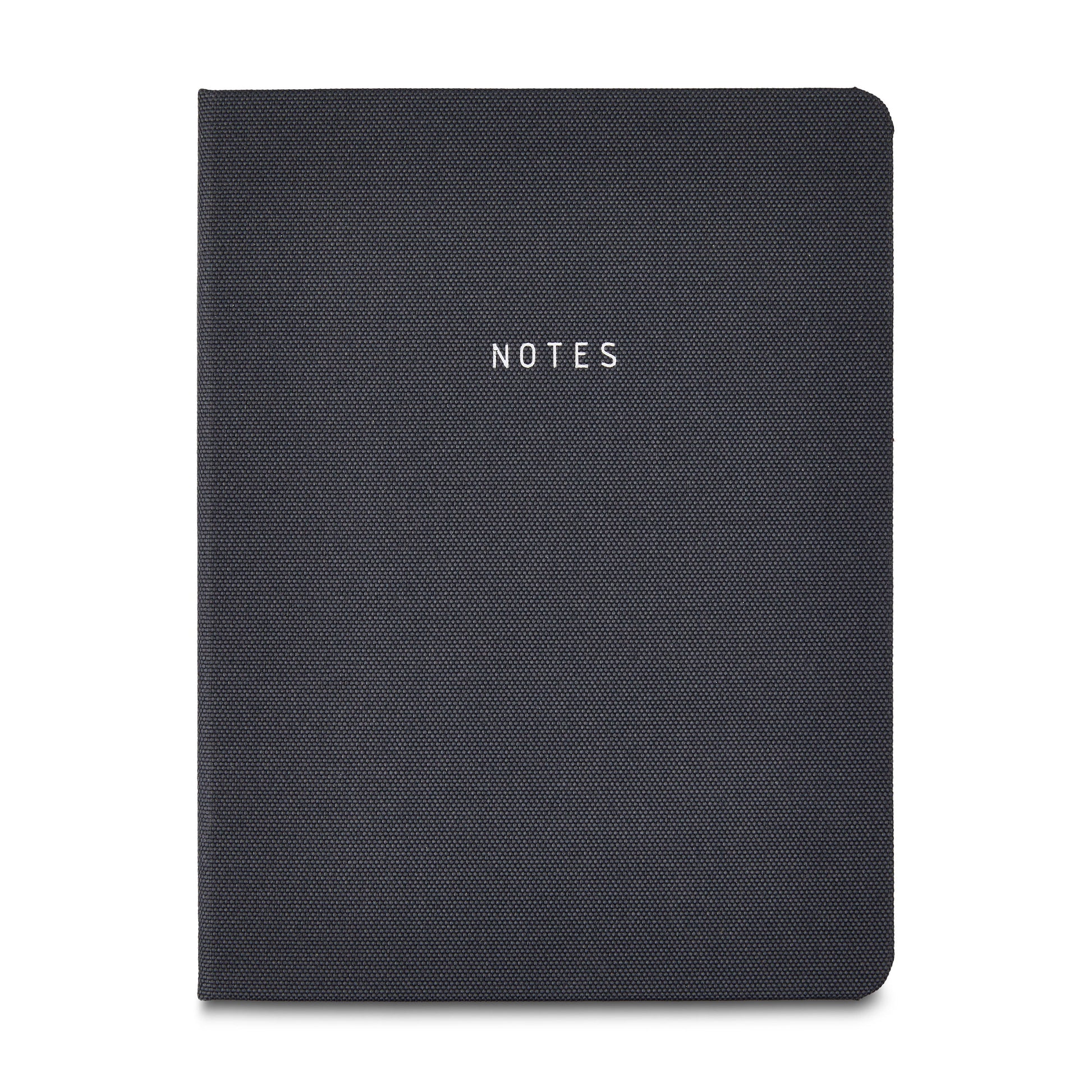 Black Fabric Cover Journal with 240 Ruled Pages and Elastic Band